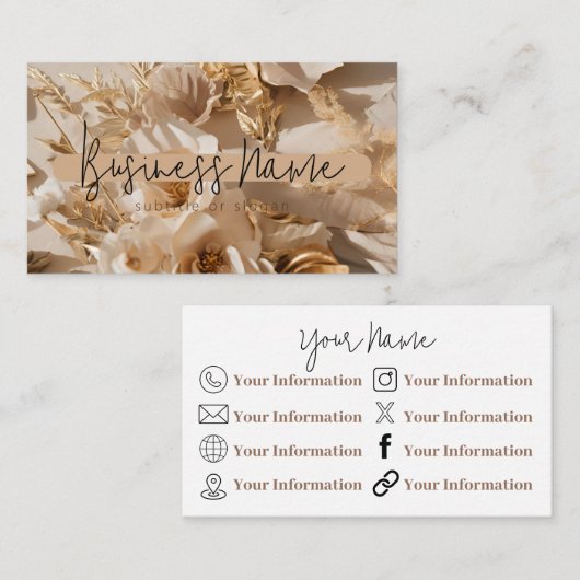 審美的ニュートラルゴールデン名刺 名刺 (正面/裏面)