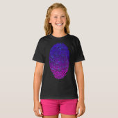 審美的ネオン指紋発光発光 Tシャツ (正面フル)