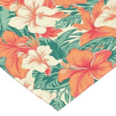 審美的ハワイアン風熱帯花パターン ショートテーブルランナー (コーナー)