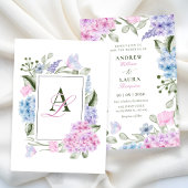 審美的フローラアジサイ結婚ズ 招待状