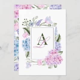 審美的フローラアジサイ結婚ズ 招待状