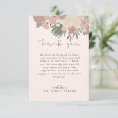 審美的フローラハンドスク書リックメッセージ サンキューカード (スタンド正面)