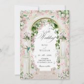 審美的フローラ庭園の結婚式アーチ 招待状 (正面)