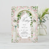 審美的フローラ庭園の結婚式アーチ 招待状 (スタンド正面)