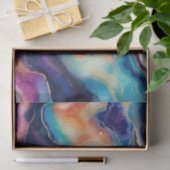 審美的モダンカラフルレインボー瑪瑙グリッター 薄葉紙 (ギフト)