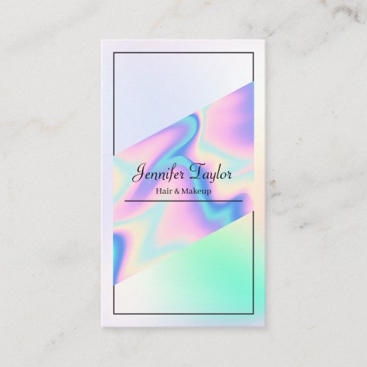 審美的モダンホログラフィック勾配ミニマル 名刺 (正面)