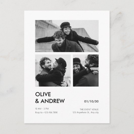 審美的モダン写真の結婚コラージュ ポストカード (正面)
