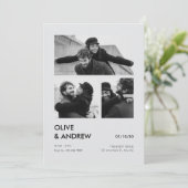 審美的モダン写真の結婚コラージュ 招待状 (スタンド正面)
