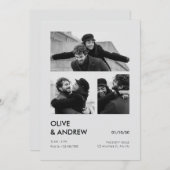 審美的モダン写真の結婚コラージュ 招待状 (正面/裏面)