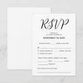 審美的モダン、デ結婚ィナーRSVP、対応 エンクロージャーカード (正面/裏面)