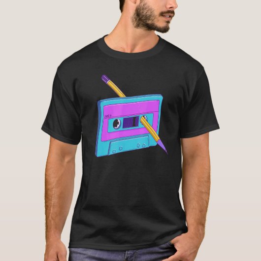 審美的気流衣服合成波レトロウェーブ80 Tシャツ (正面)