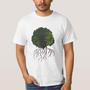 審美的自然アフロコラージアートツリールーツ Tシャツ