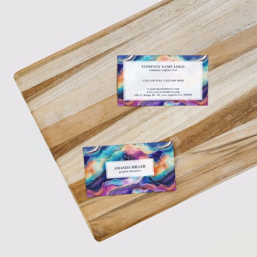 審美虹グリッター瑪瑙 名刺