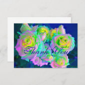 審美虹彩色の真珠のようなバラ サンキューカード (正面/裏面)