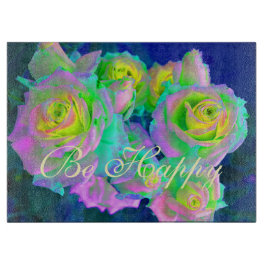 審美虹色の真珠のようなバラは幸せになる カッティングボード