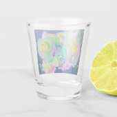 審美虹色の真珠のようなバラは幸せになる ショットグラス (裏面)