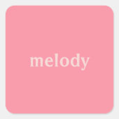 寮モダン室ピンクの名前 スクエアシール (正面)