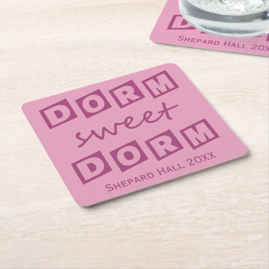 "寮甘い寮"のカスタムな寮のパーティーのコースター スクエアペーパーコースター (アングル)