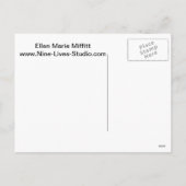 寸断されたクリスマスプレゼント箱の子ネコ シーズンポストカード (裏面)