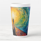 寸法のエッジ カフェラテマグ (正面)