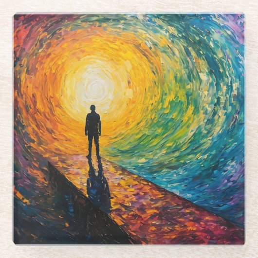 寸法のエッジ ガラスコースター (正面)