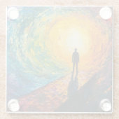 寸法のエッジ ガラスコースター (裏面)