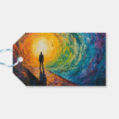 寸法のエッジ ギフトタグ (裏面横)