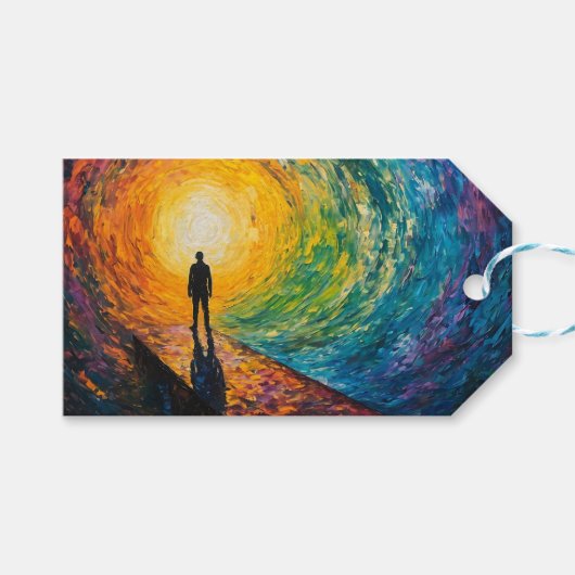 寸法のエッジ ギフトタグ (正面(横))