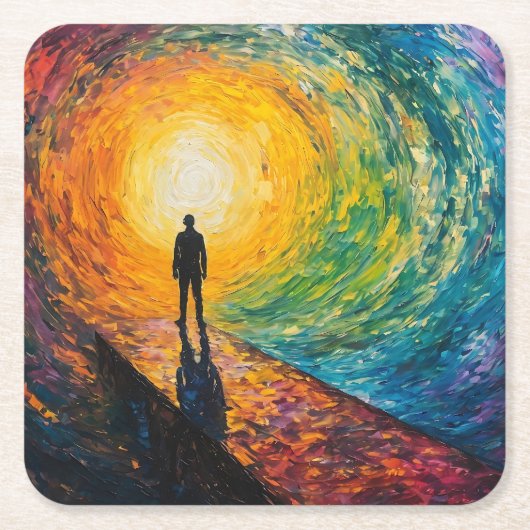 寸法のエッジ スクエアペーパーコースター (正面)