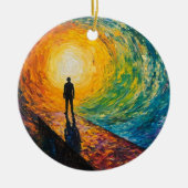 寸法のエッジ セラミックオーナメント (正面)