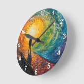 寸法のエッジ ラウンド壁時計 (傾斜)