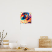 寸法の子 – カラフル女性壁芸術プリント ポスター (キッチン)