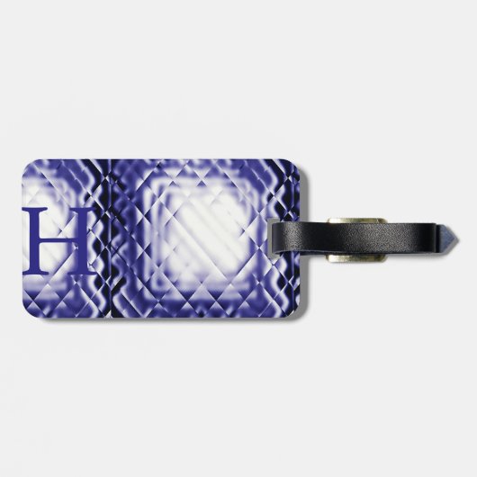 寸法の正方形 – ネイビー – H ラゲッジタグ (裏面横)