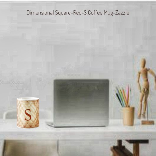 寸法の正方形 – 赤 – S コーヒーマグカップ