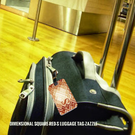 寸法の正方形 – 赤 – S ラゲッジタグ