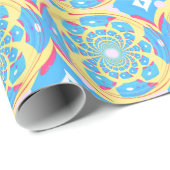 寸法の青パターン ラッピングペーパー (ロールコーナー)