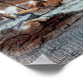 寺の近くのテムズ川でフロストフェア ポスター (角)