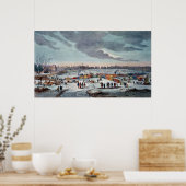 寺の近くのテムズ川でフロストフェア ポスター (キッチン)