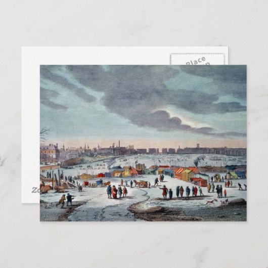 寺の近くのテムズ川でフロストフェア ポストカード (正面/裏面)