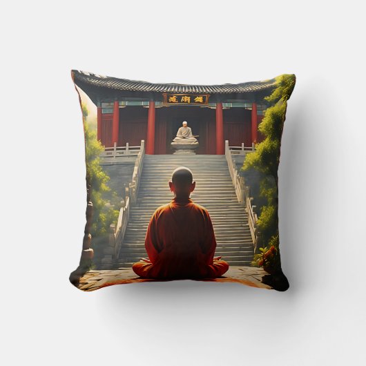 寺の静寂 クッション (正面)