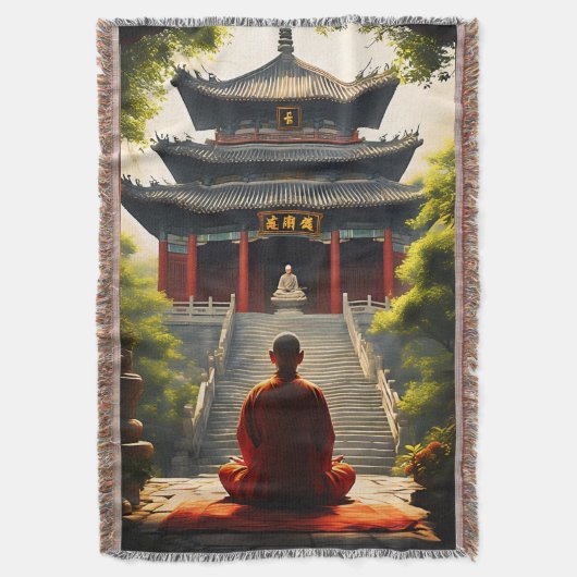 寺の静寂 スローブランケット (正面縦)