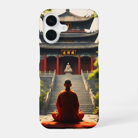 寺の静寂 iPhone 16ケース (裏面)