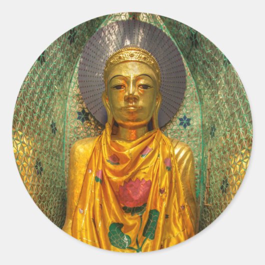 寺の黄金仏 ラウンドシール (正面)