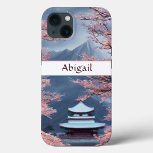 寺パーソナライズされた日本の、さくらんぼ iPhone 13ケース