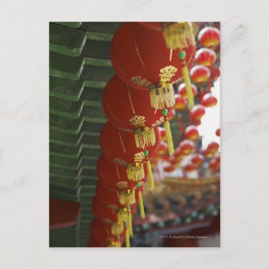 寺中国のからつるの赤い提灯 ポストカード (正面)