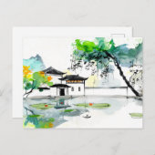 寺中国のは蓮池 ポストカード (正面/裏面)