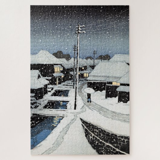 寺島村の夕雪 川瀬巴水 ジグソーパズル (縦)