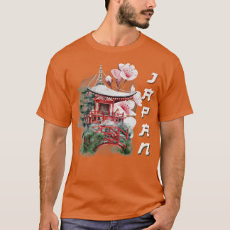 寺日本のさくらんぼブロッサムジャパン Tシャツ