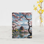 寺日本のとさくらんぼの花 カード (黄色い花)