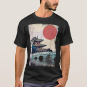寺日本のアニメ日本木版画ヴィンテージ Tシャツ (正面)